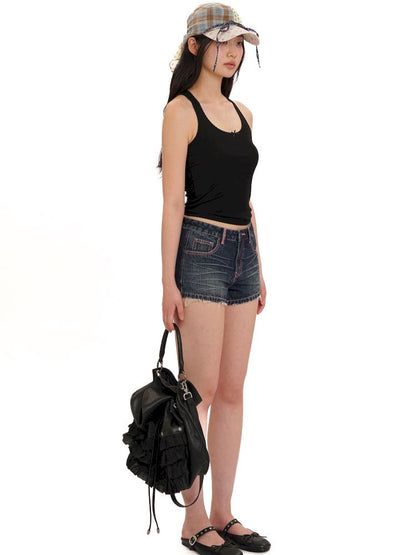 Lace bow casual lazy camisole undershirt【s0000013437】