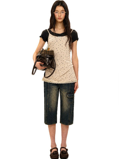 Hand Painted Floral Lace Dress【s0000017923】