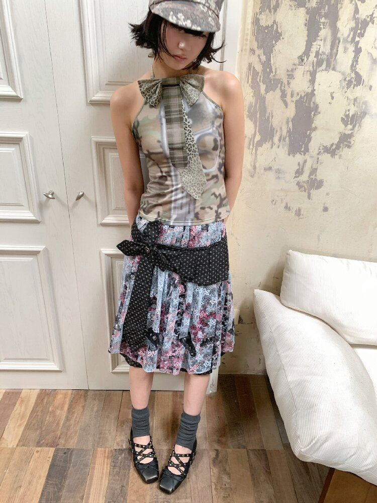 Camouflage Cord Bow Tie Top【s0000018091】
