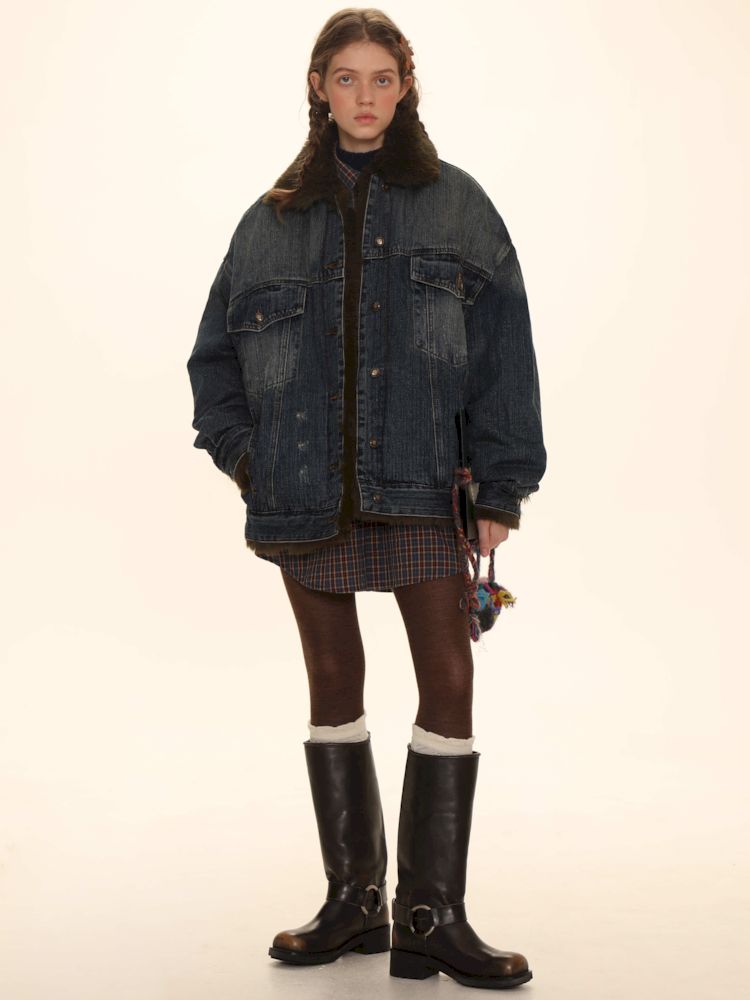 Fluffy loose warm cotton jacket 【s0000006005】