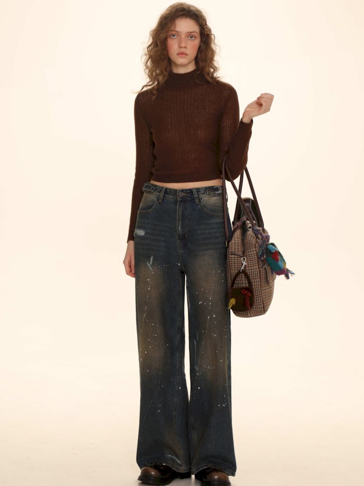 Splash Ink Flip Dot Casual Long Pants【s0000006006】