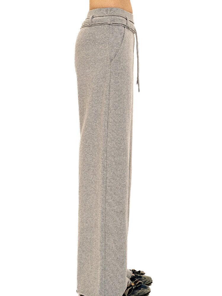 Suede Lace Hem Cardigan Slacks【s0000016429】