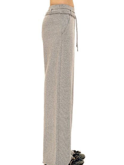 Suede Lace Hem Cardigan Slacks【s0000016429】