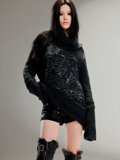 High Neck Fringe Sweater【s0000011259】