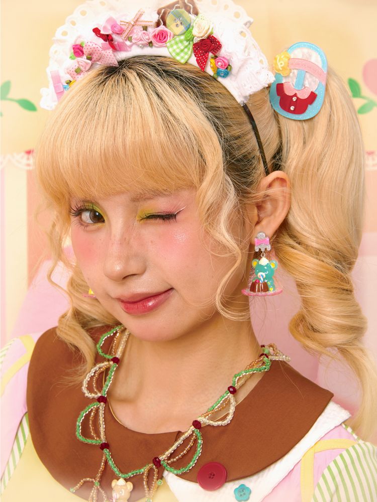 Pudding Bear Resin Colorful Earrings【s0000013353】