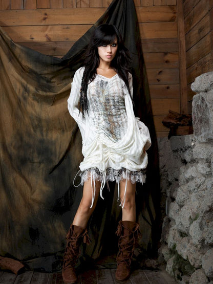 Slim-Fit Printed Long-Sleeve T-Shirt【s0000013899】