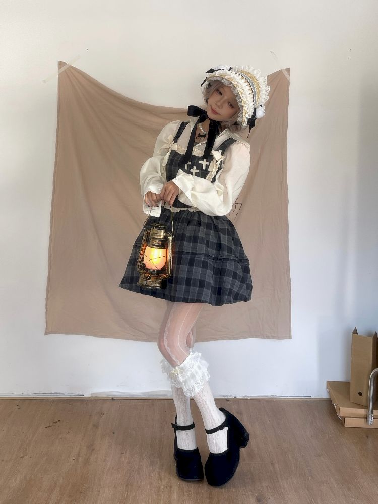 Waisted Fishbone Lace Bow Tie Dress【s0000011341】