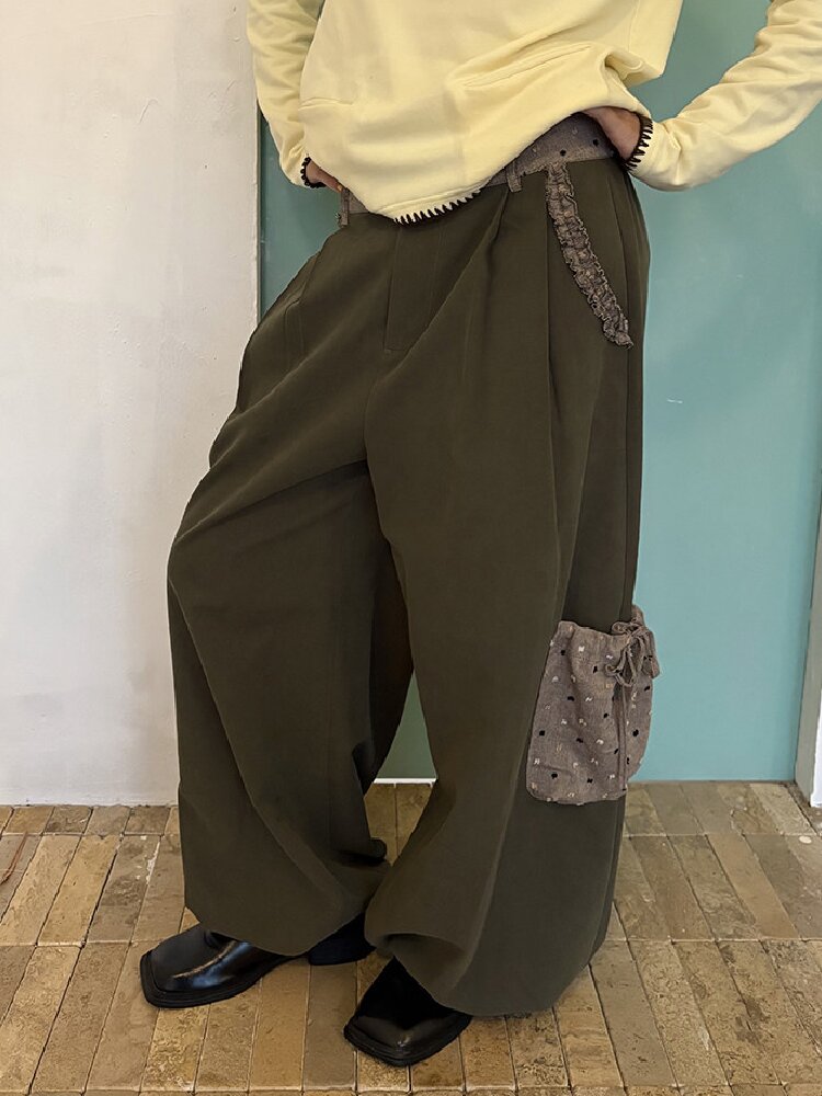 Patchwork Bud Green Cargo Pants【s0000015850】