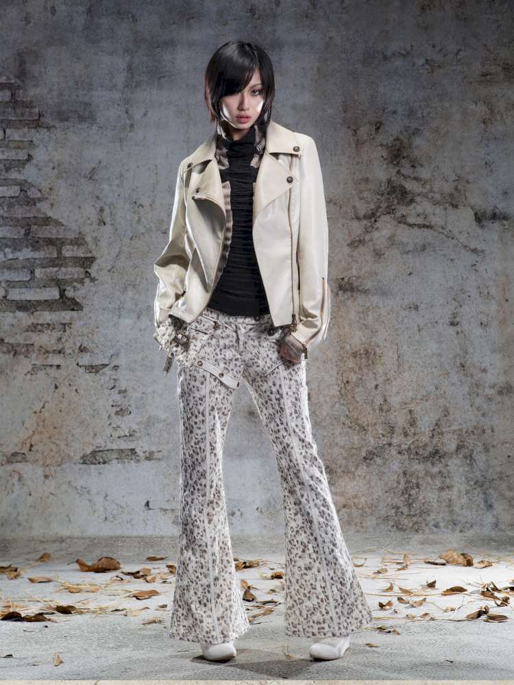 Straight-Leg Flared Low-Rise Pants【s0000014487】