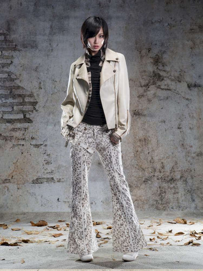 Straight-Leg Flared Low-Rise Pants【s0000014487】