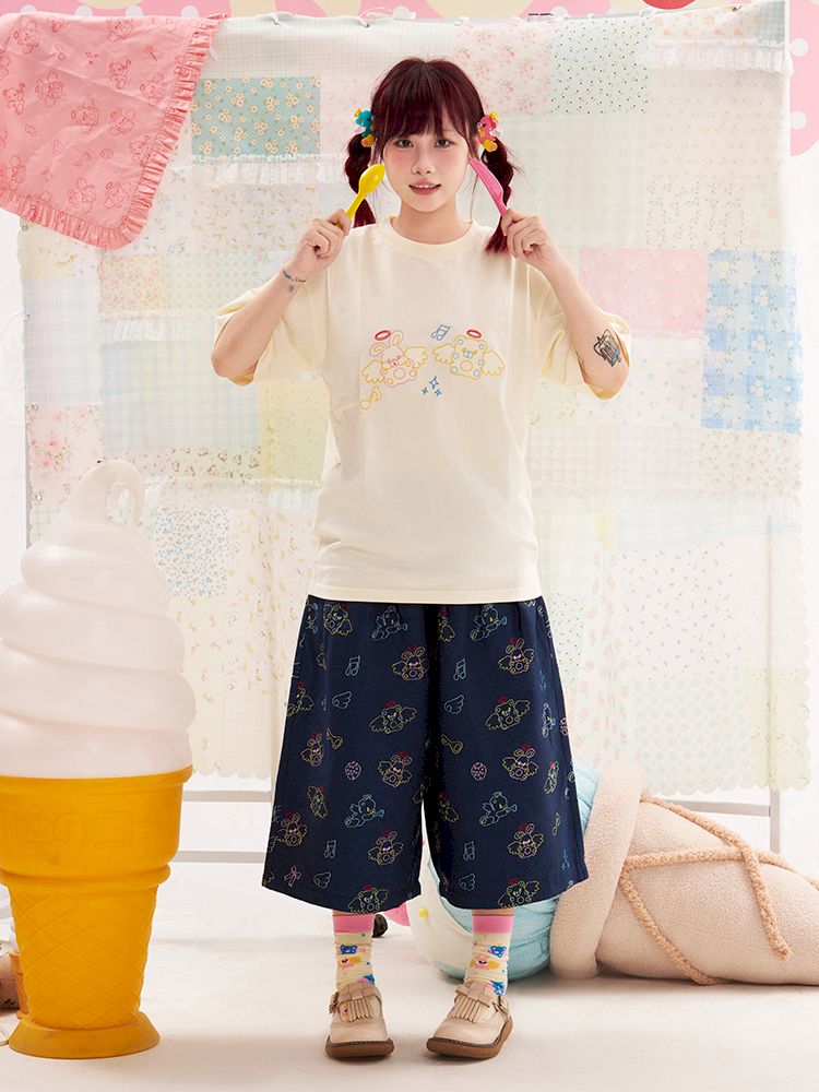 Animal Angel Embroidered T-Shirt【s0000013183】