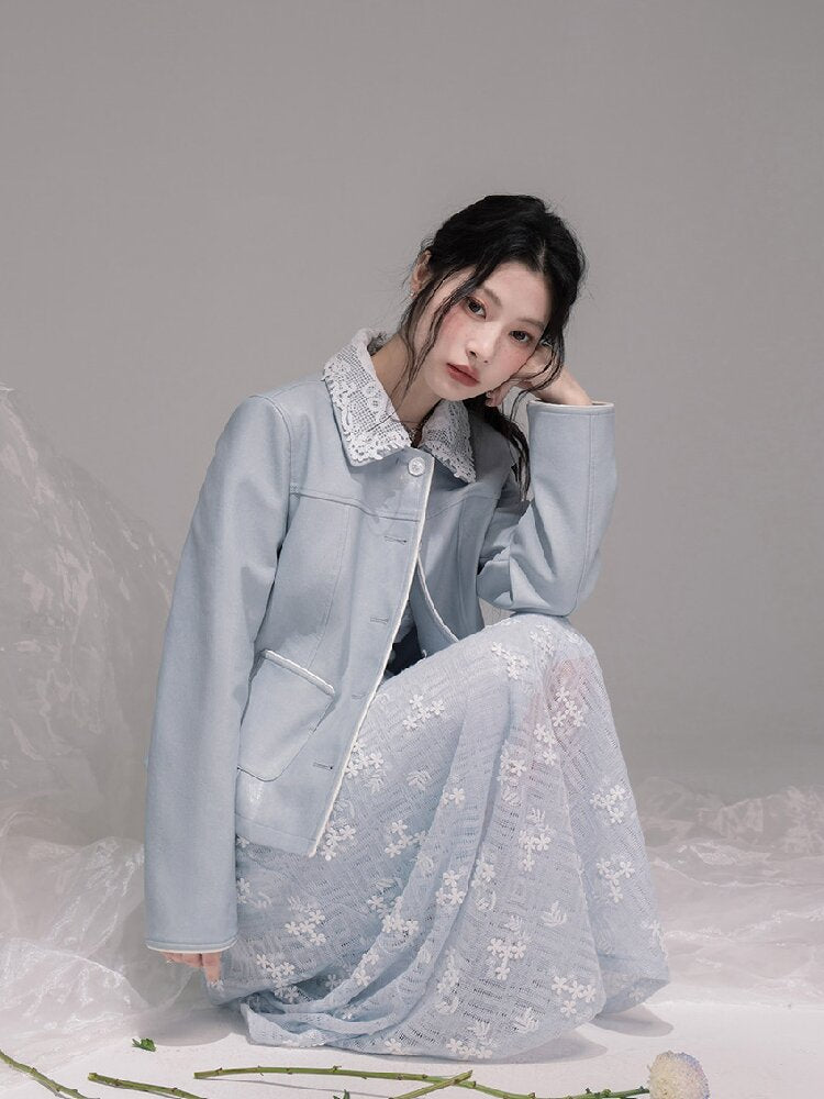 Ice Lake Gauze Embroidered Dress【s0000015744】