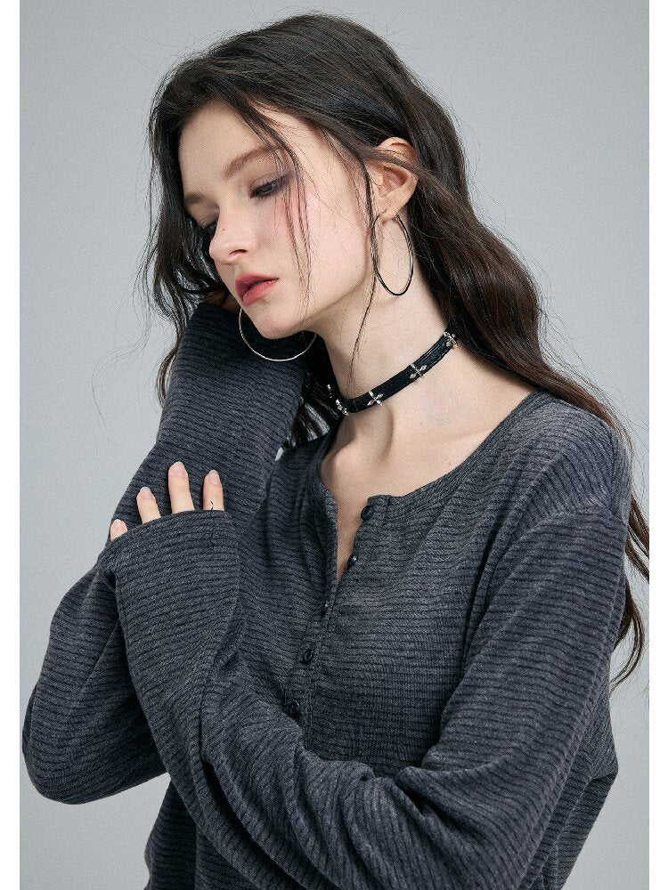 Faded Striped Hot Diamond Knit Top【s0000016260】