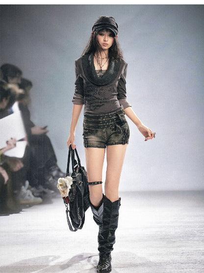 Graffiti Diamond Knitted Shirt【s0000016219】