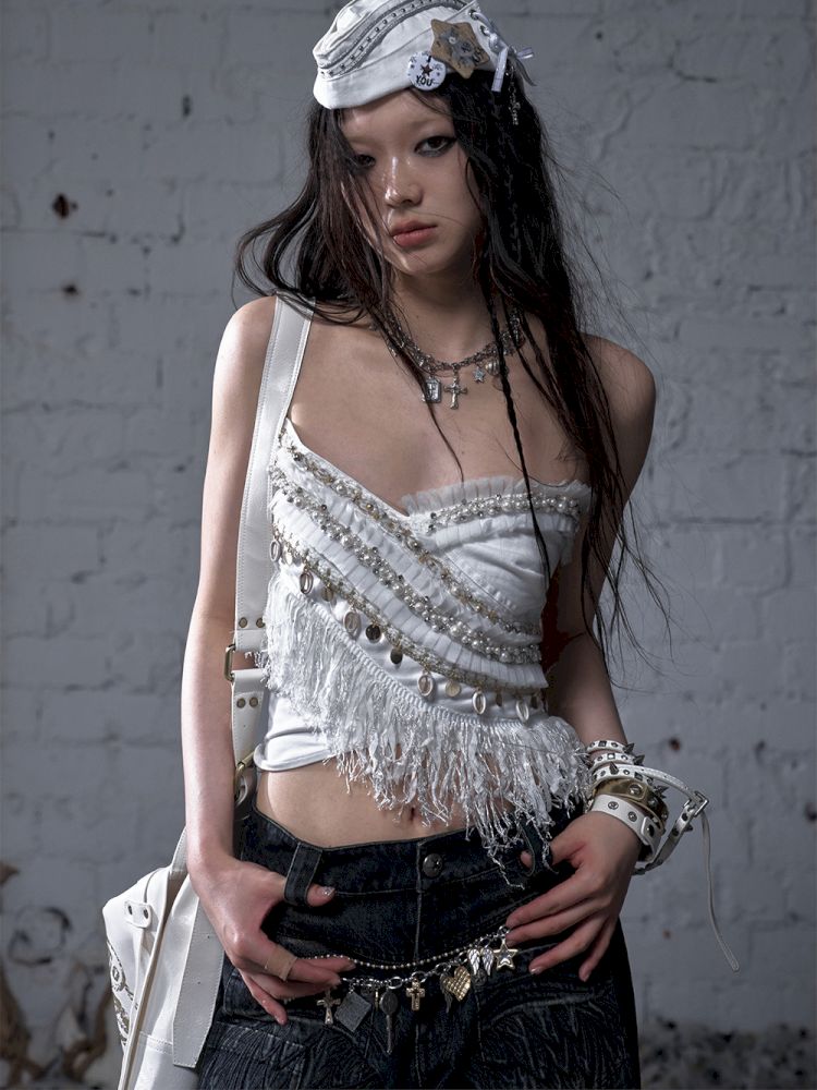 Irregular short strapless vest【s0000012783】