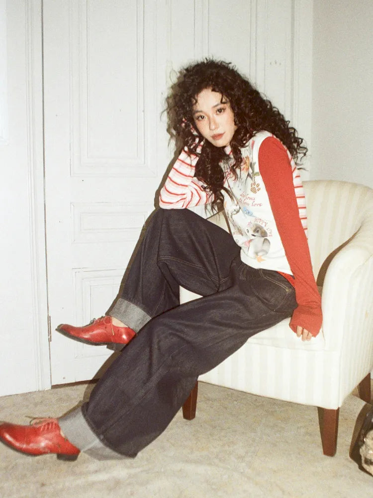 Washed Wide-Leg Long Denim Pants【s0000013991】
