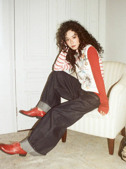Washed Wide-Leg Long Denim Pants【s0000013991】