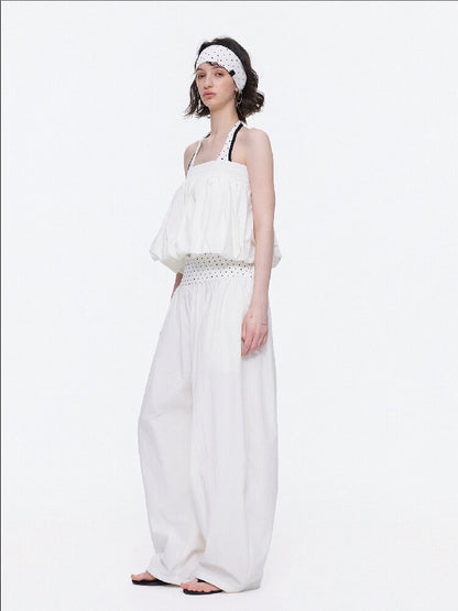 Backless Bandeau Wide Waist Pants【s0000015920】