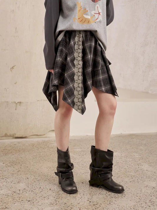 Lace Patchwork Skirt A-Line Mini Skirt【s0000014066】
