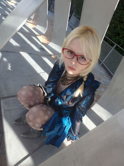 Polka dot print 10D ultra-thin stockings【s0000013175】