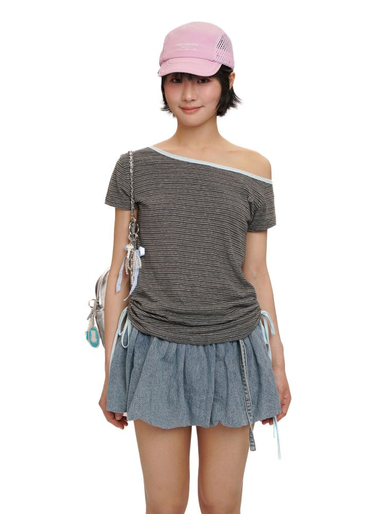 Drawstring Short Sleeve T-Shirt【s0000012496】
