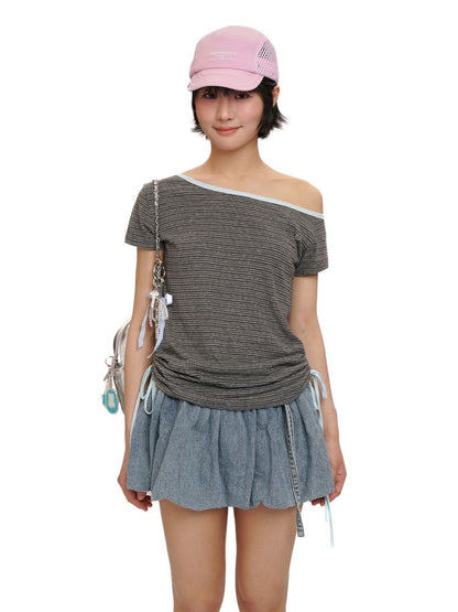 Drawstring Short Sleeve T-Shirt【s0000012496】