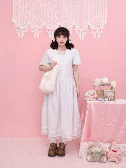 Lace Navy Neck Blue Dress【s0000013495】