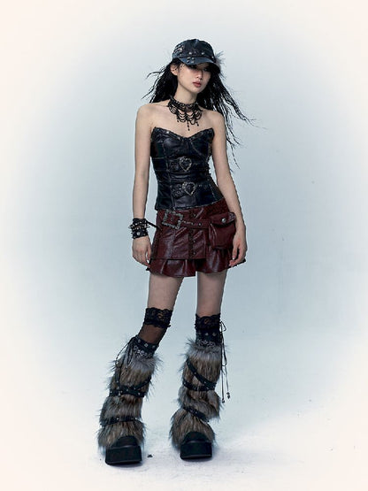 슬림 랩 짧은 가죽 가슴 판 [S0000011436]