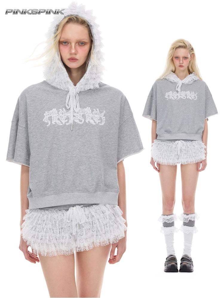 Hooded backless sports T-shirt【s0000012988】