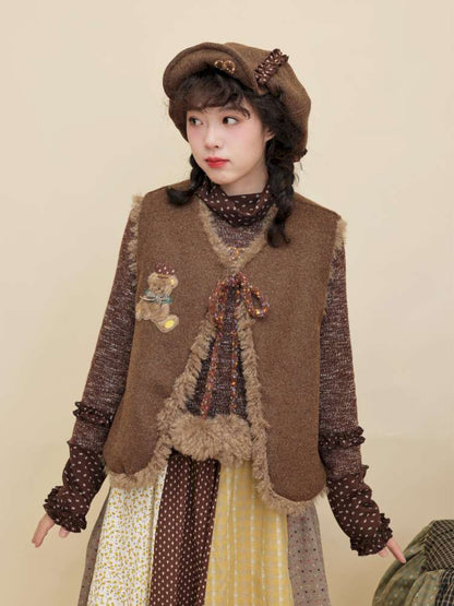 Vintage Girly Color-Blocked Floral Lace Base Layer【s0000014841】