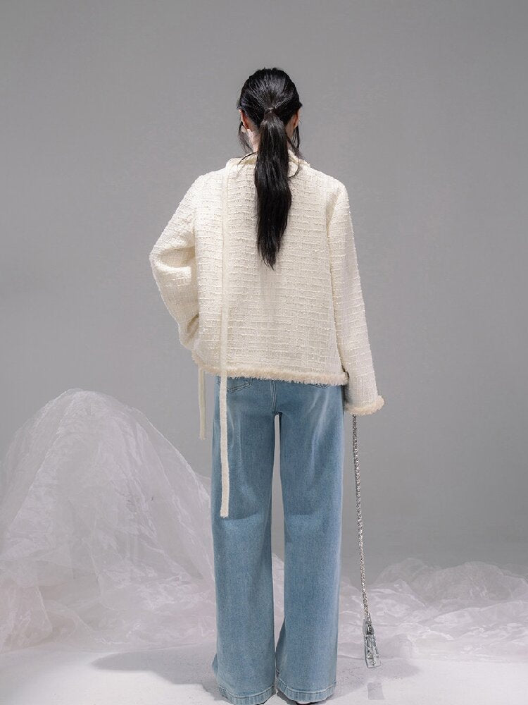 Broken Apricot White Wool Jacket【s0000015735】