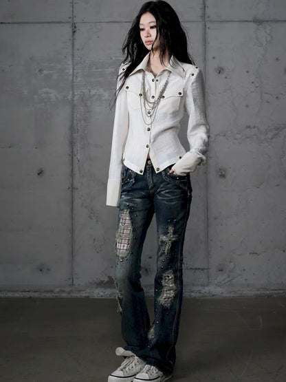 Leather Detachable Long-Sleeved Shirt【s0000014119】