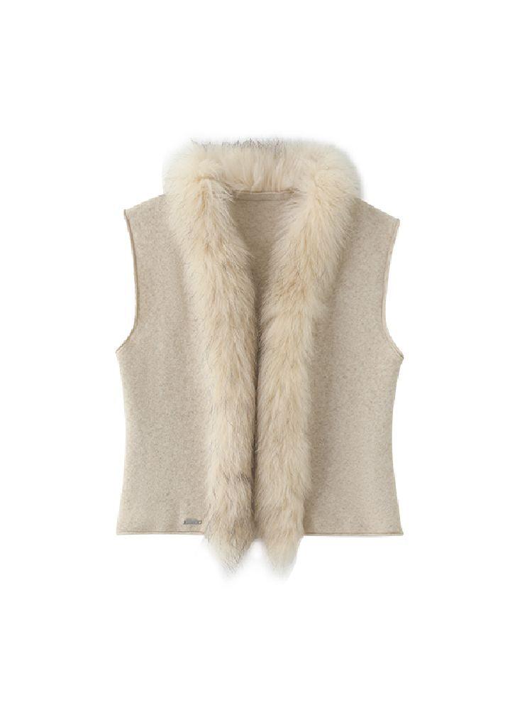 Raccoon Hair Knit Sleevels Vest [S0000010662]