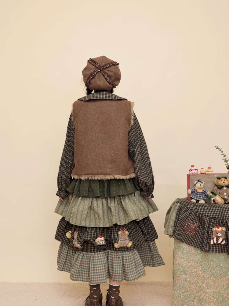Vintage Girl Bear Dessert Cake Skirt【s0000014843】