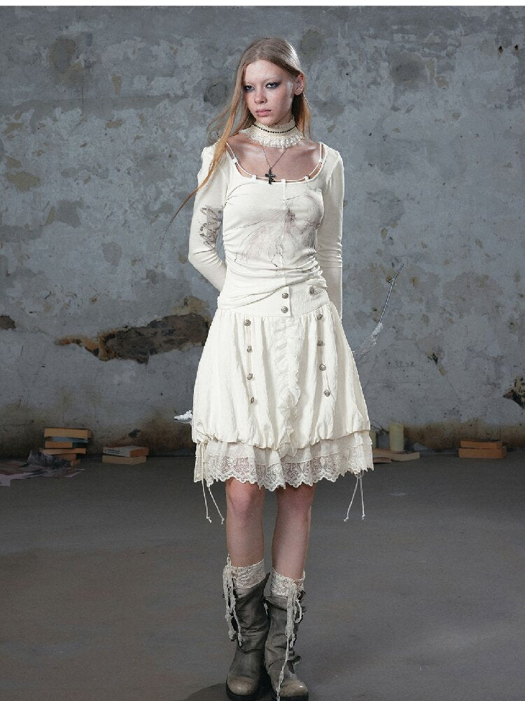 Chiffon Lace Patchwork Dress【s0000018106】