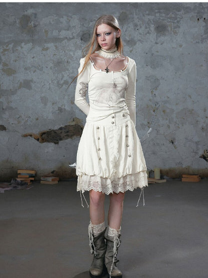Chiffon Lace Patchwork Dress【s0000018106】