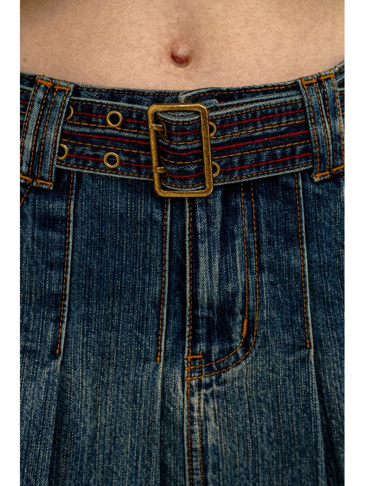 Vintage Denim Fringe Jacket Skirt【s0000016091】