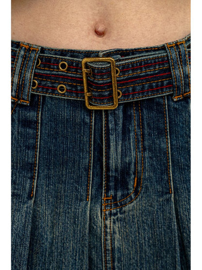 Vintage Denim Fringe Jacket Skirt【s0000016091】