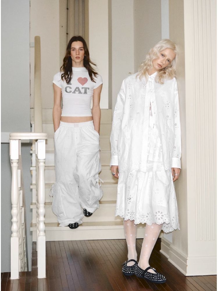 Hollow Jacquard Fabric Silhouette Shirt【s0000011619】