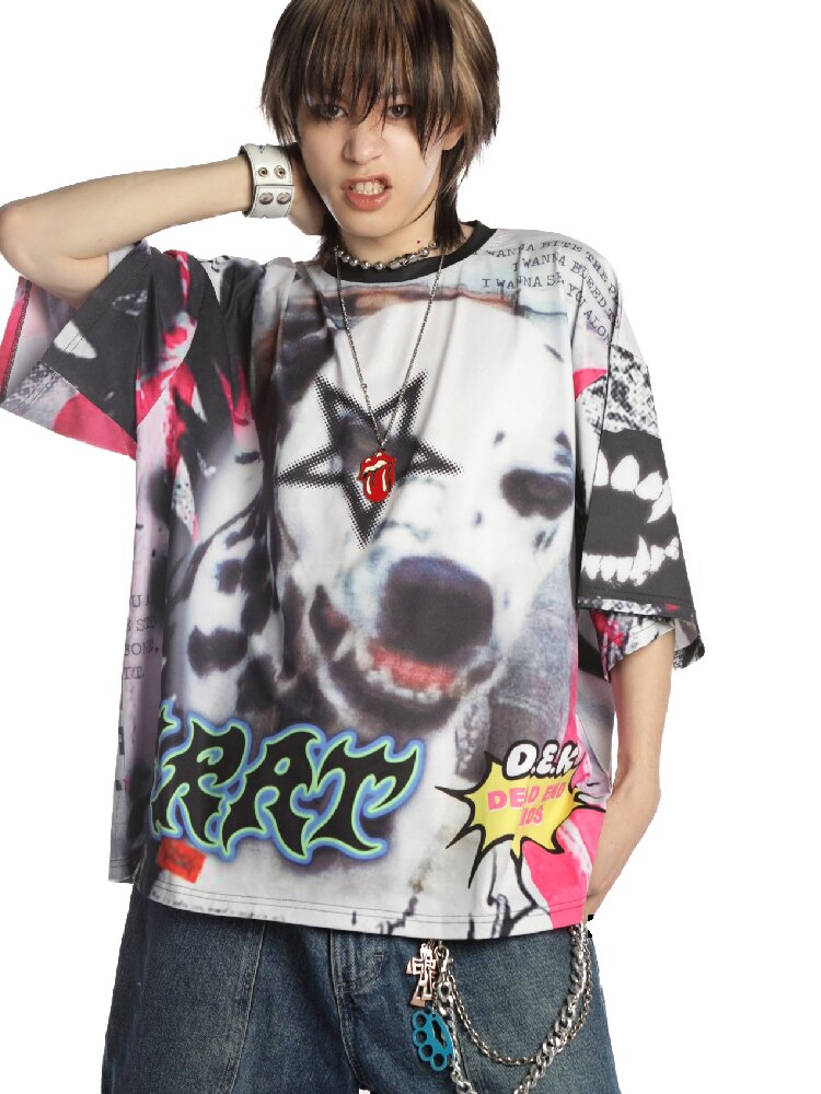 American Graffiti Print T-shirt【s0000015888】