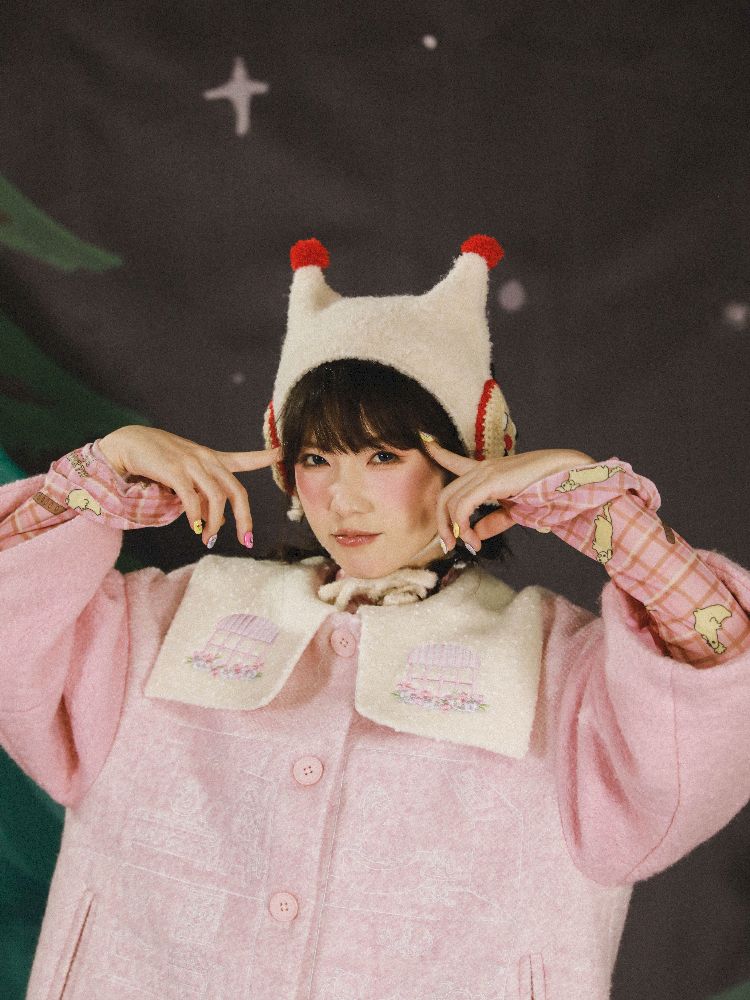 Dollhouse Embroidered Colorblocked Tweed Coat【s0000005691】