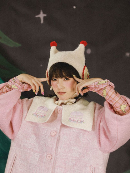 Dollhouse Embroidered Colorblocked Tweed Coat【s0000005691】