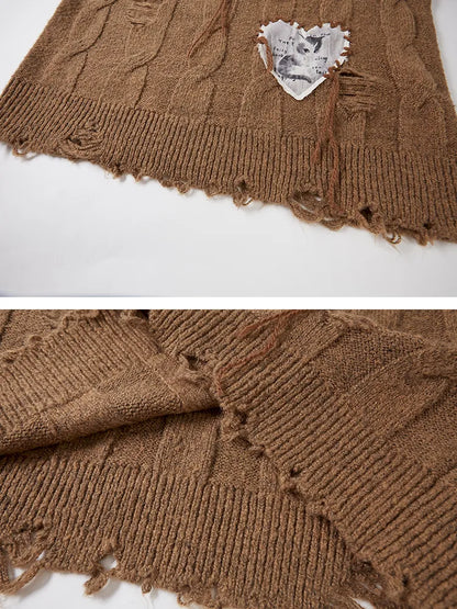 Long Sleeve Oversized Cable-Knit Pullover Sweater【s0000014051】