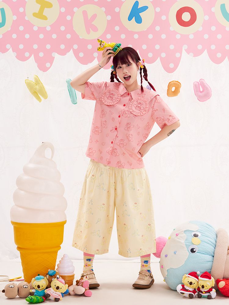 Animal Angel Bunny Collar Pink Shirt【s0000013190】