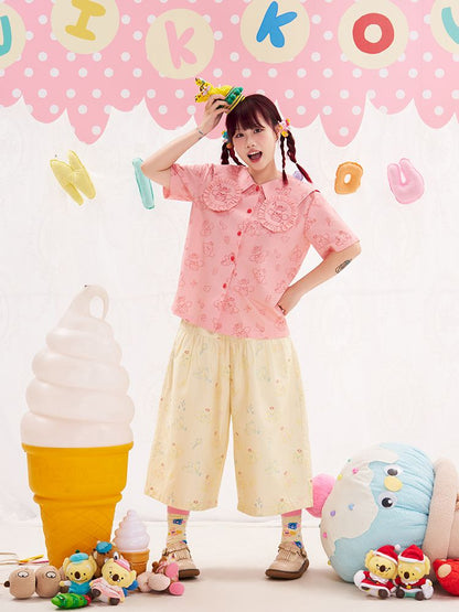 Animal Angel Bunny Collar Pink Shirt【s0000013190】