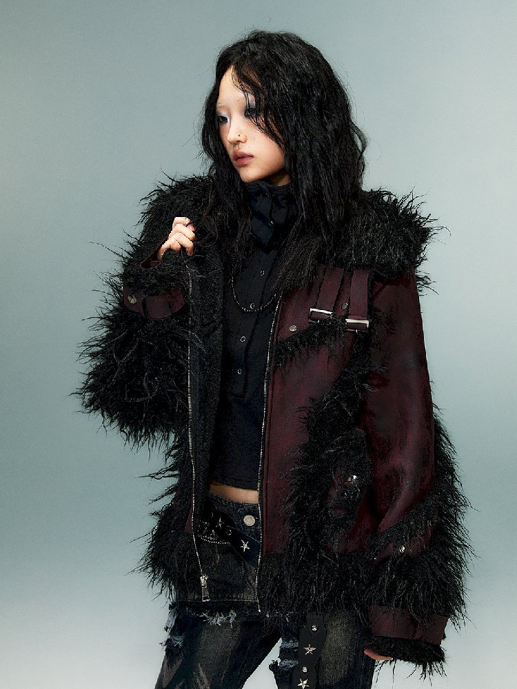 Lapel Suede Eco-Fur Warm Coat【s0000011477】