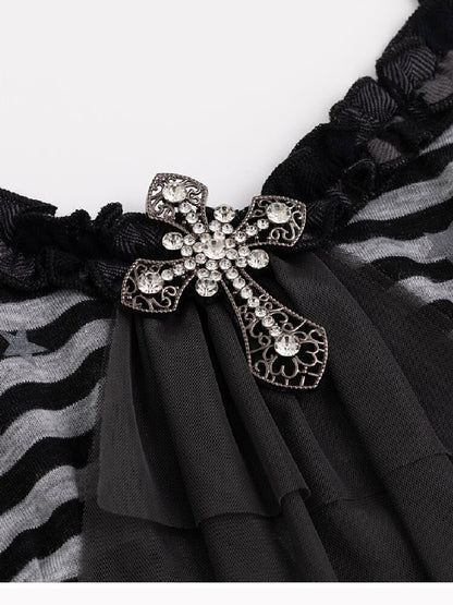 Chiffon Lace Spaghetti Dress【s0000018102】