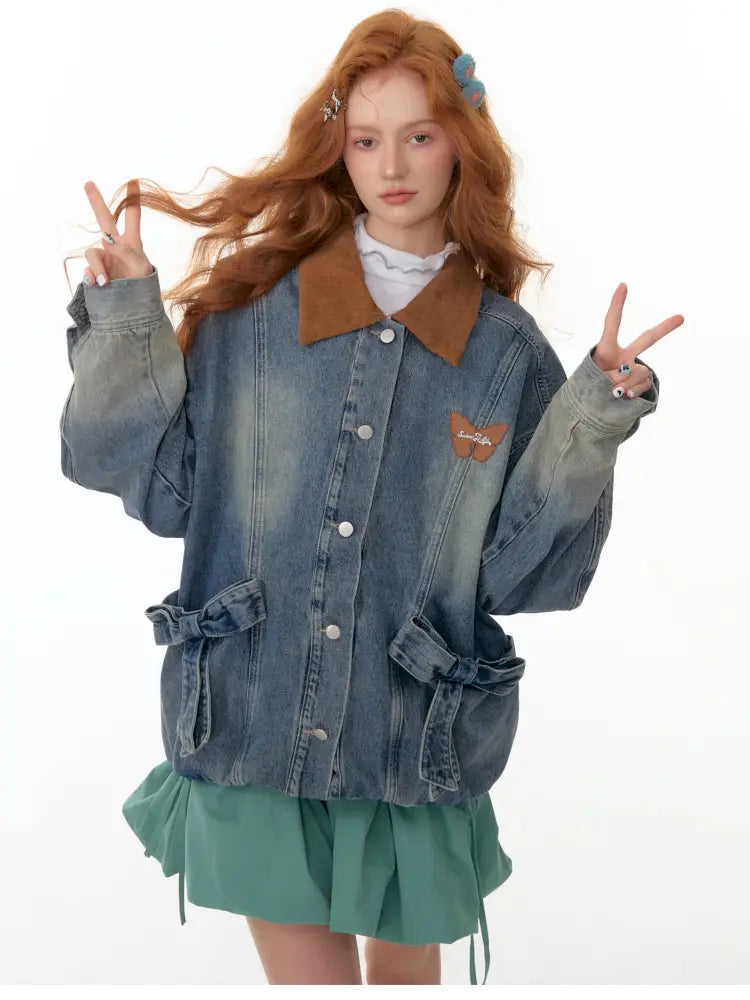 Vintage Relaxed-Fit Denim Jacket【s0000014349】