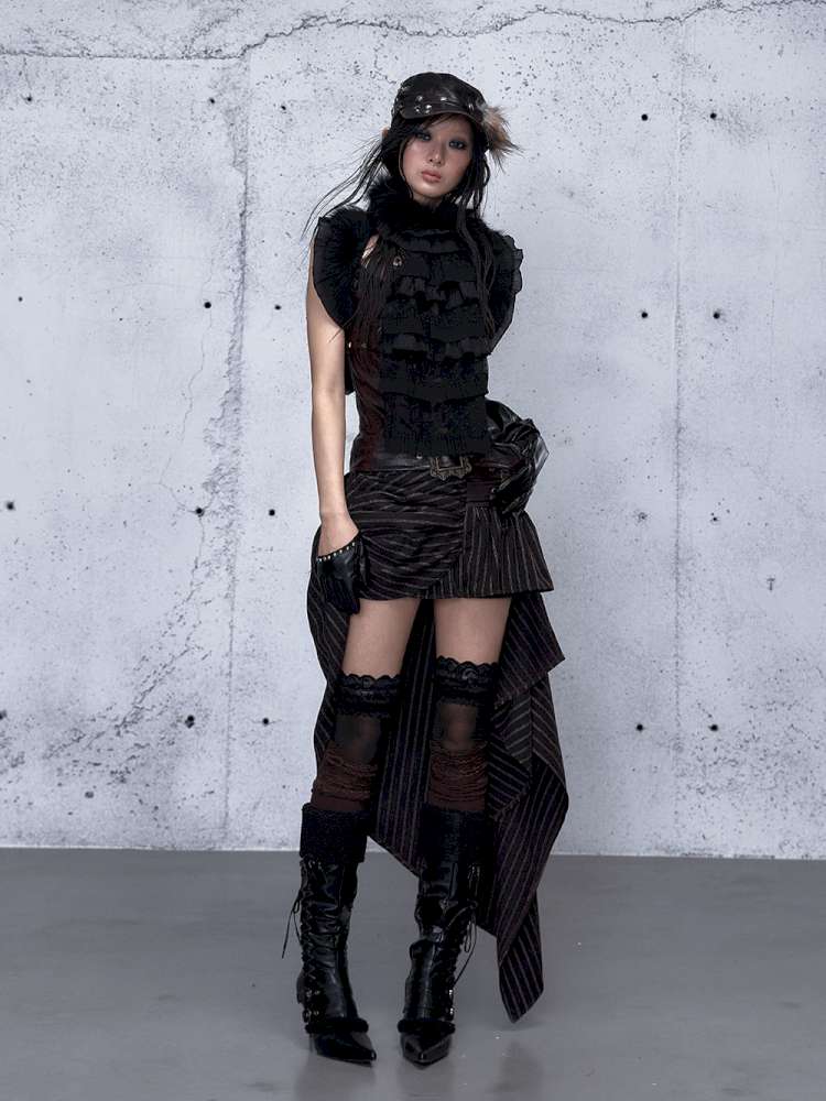 Court Lace Layering Furry Scarf【s0000014932】