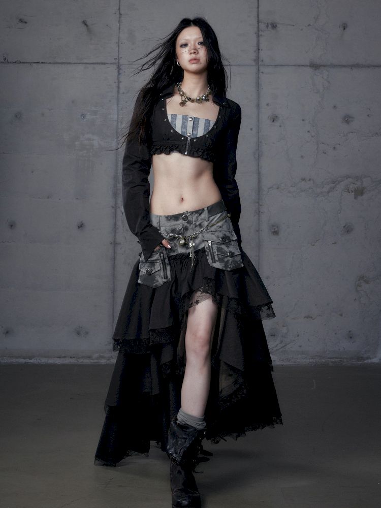 Fake Two Piece Heavy Layered Cake Skirt【s0000013476】